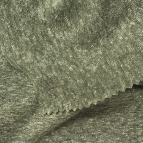 Green Marl Jersey Knit, Poly-Cotton, 143 gsm