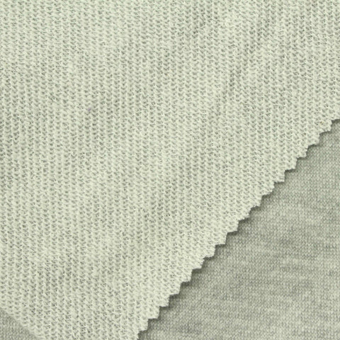 Light Grey Marl French Terry, Poly-Cotton, 278 gsm