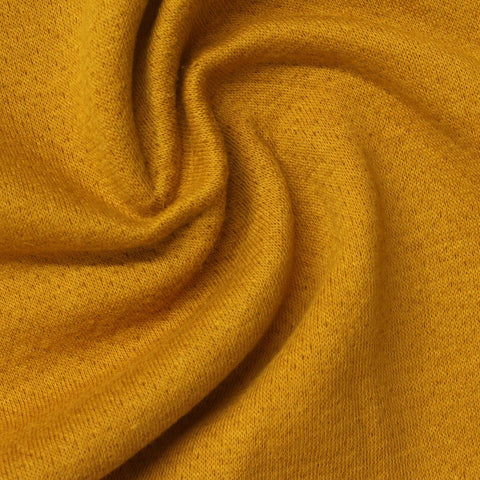 Mustard Marl Interlock Knit, Cotton-Poly