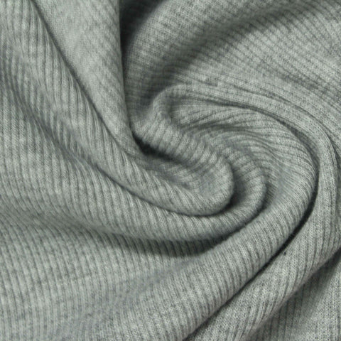 Polyester Stretch Rib Knit Fabric, 370 gsm, 120 cm — Grey