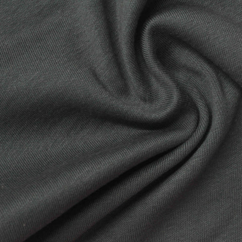 100% Cotton Rib Knit Fabric, 261 gsm, 188 cm — Grey