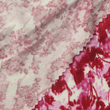 Red Abstract-Floral Jersey Knit, Viscose — photo 1