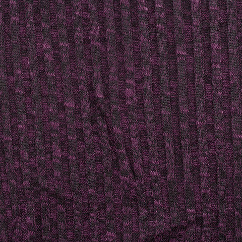 Striped Polyester Viscose Stretch Rib Knit Fabric, 215 gsm — Purple