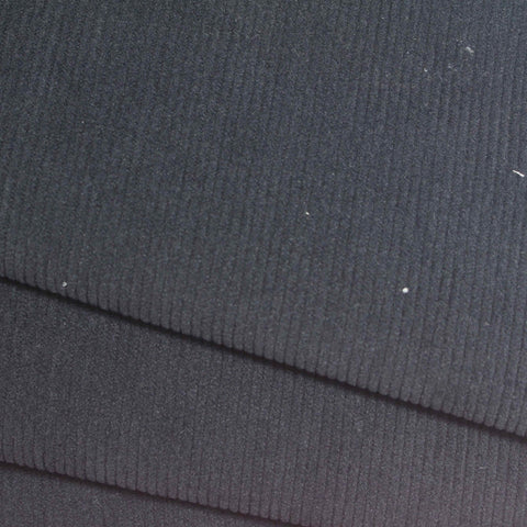 Black Textured Knit Corduroy, Polyester