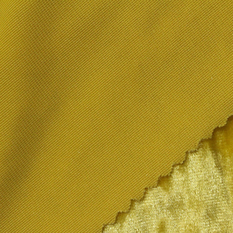 Polyester Stretch Rib Knit Fabric, 220 gsm — Yellow