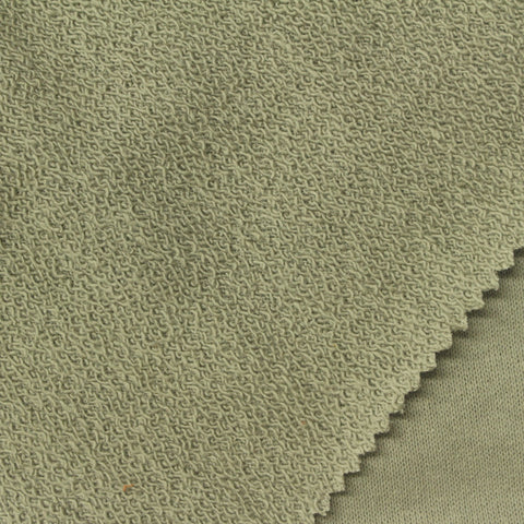 100% Cotton French Terry Fabric, 392 gsm, 164 cm — Khaki