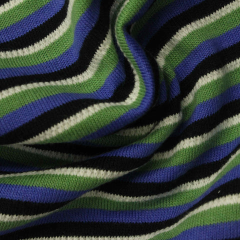 Black Horizontal-Stripe Knit, Cotton, 230 gsm