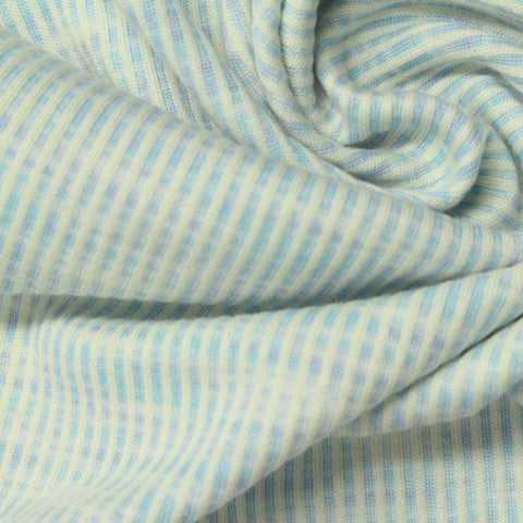 Light Blue Stripe Interlock Knit