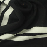 Cream Horizontal-Stripe Rib Knit, 280 gsm — photo 1