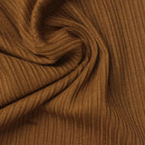Jacquard Polyester Viscose Stretch Rib Knit Fabric, 260 gsm, 150 cm — Brown — photo 1