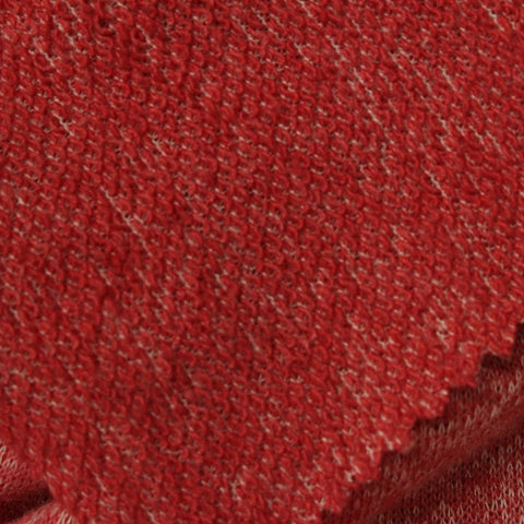 Red Marl French Terry, Cotton-Poly, 251 gsm