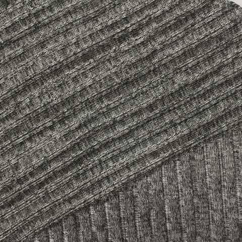 Light Grey Marl Rib Knit, Polyester, 170 gsm