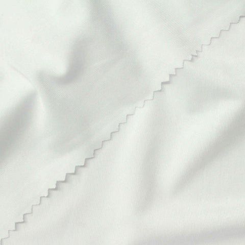 Polyester Stretch Milk Silk Knit Fabric, 155 gsm, 160 cm — White