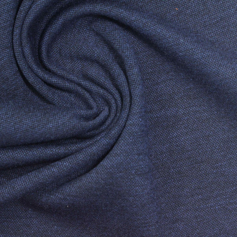 Dark Blue Marl Interlock Knit, Poly-Nylon