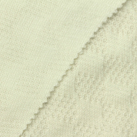 Off-White Tone-on-Tone Pointelle Knit, Viscose-Nylon