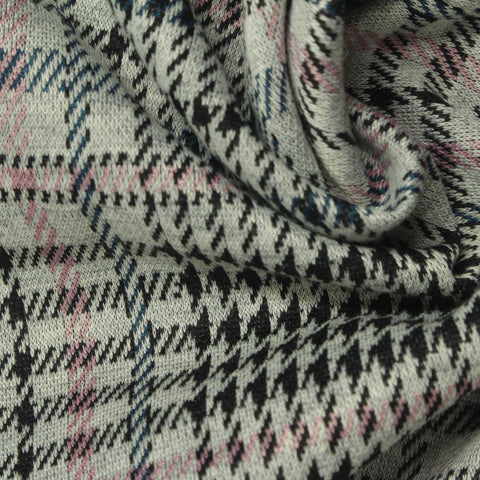 Black Houndstooth Jacquard, Polyester, 280 gsm, 163 cm