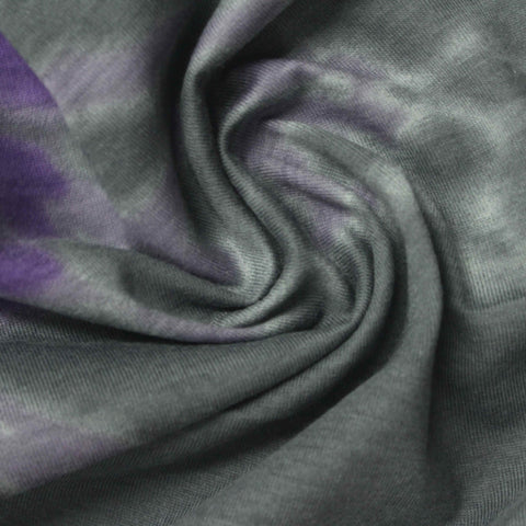 Grey Abstract Jersey Knit, Cotton-Poly