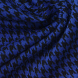 Blue Houndstooth Interlock Knit, Poly-Viscose — photo 1