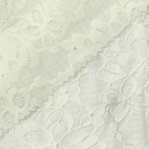 Cream Floral Lace, Nylon, 210 gsm
