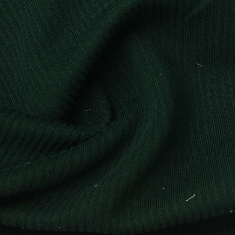 Dark Green Rib Knit, Poly-Viscose