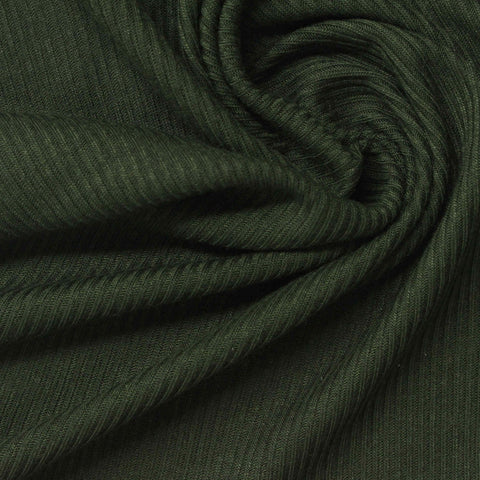 Dark Green Rib Knit, Poly-Viscose