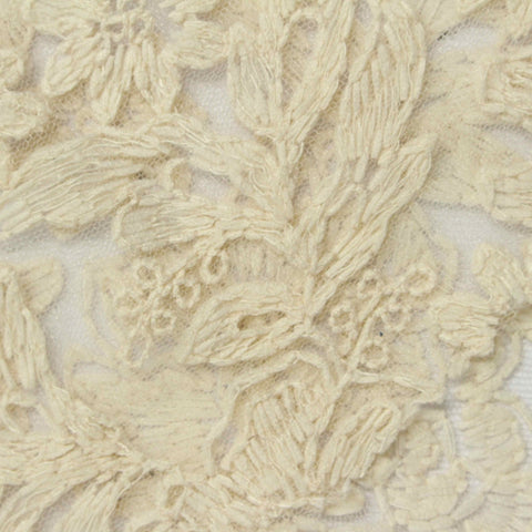 Cream Floral Milk Silk Knit, Nylon