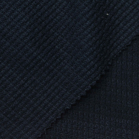 Polyester Stretch Waffle Knit Fabric, 180 gsm, 160 cm — Navy