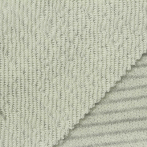 Light Grey Horizontal-Stripe French Terry, Cotton-Poly, 295 gsm