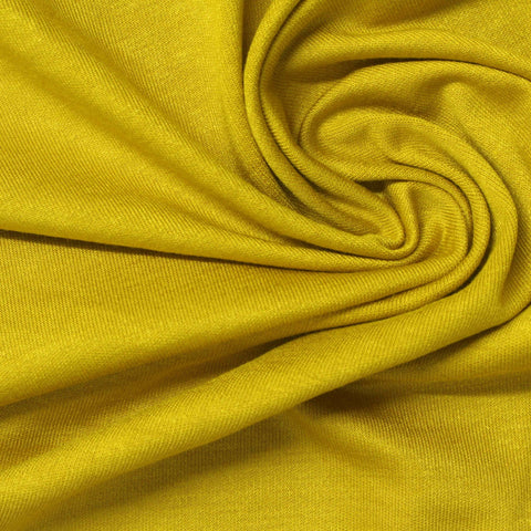 Viscose Polyester Stretch Jersey Knit Fabric, 220 gsm, 170 cm — Yellow, ref EF-256423