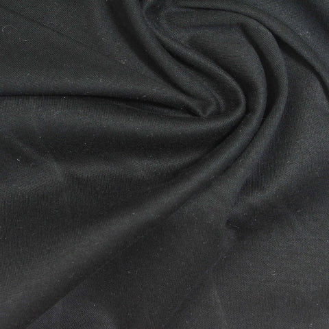 100% Cotton Interlock Knit Fabric, 195 gsm, 150 cm — Black