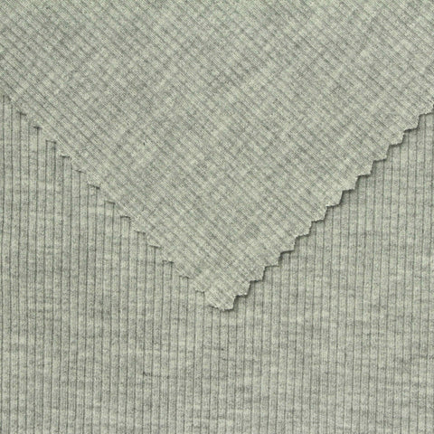 Grey Marl Rib Knit, Viscose