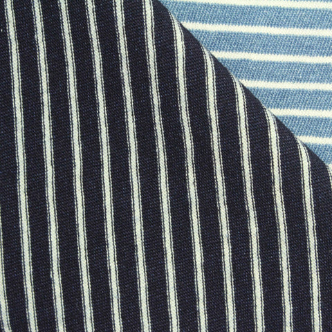 White Horizontal-Stripe Jersey Knit, 180 gsm