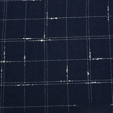 Navy Check Woven, Wool-Nylon