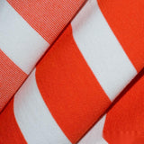 Orange Stripes Ponte Knit, Viscose-Poly