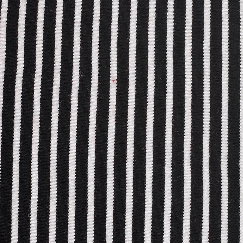 Black Vertical-Stripe Jersey Knit, Viscose, 165 gsm