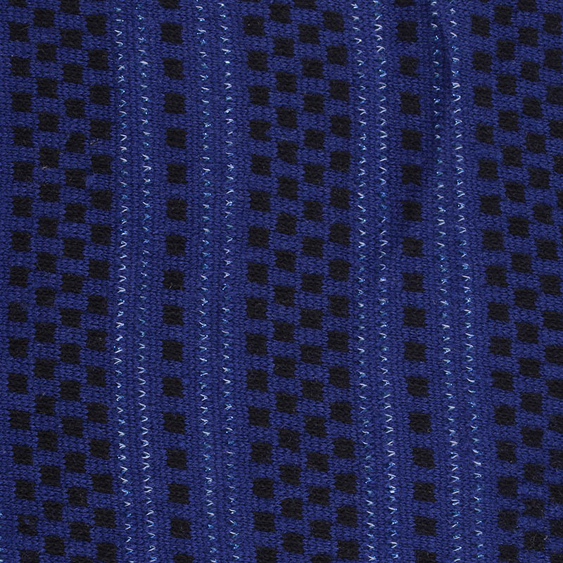 Blue Small-Square Jacquard, Poly-Viscose