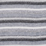 White Horizontal-Stripe Rib Knit, Poly-Viscose
