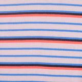 Blue Horizontal-Stripe Jersey Knit, Cotton-Poly