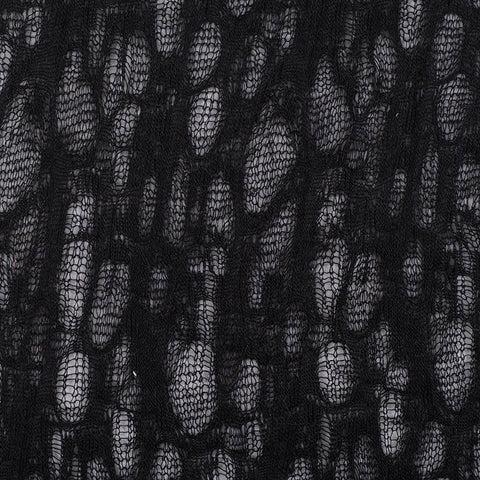 Black Openwork Pointelle Knit, Polyester