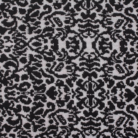 Black Damask Jacquard, Cotton-Poly