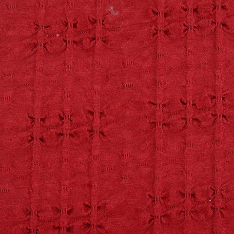 Jacquard Viscose Polyester Knit Fabric, 280 gsm, 157 cm — Red