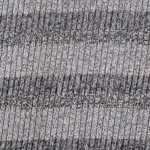 Grey Horizontal-Stripe Rib Knit, Poly-Viscose, 220 gsm