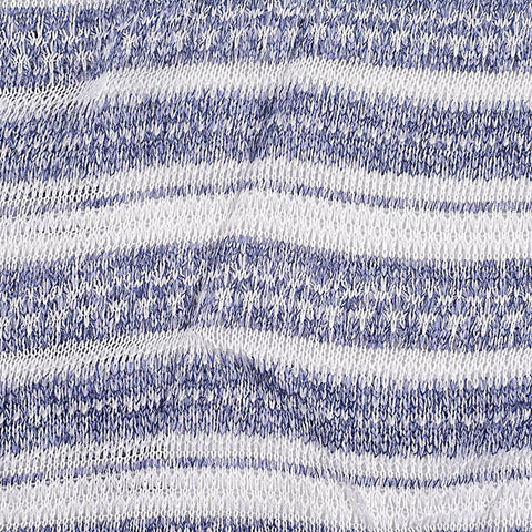 White Stripes Chunky Knit, Poly-Viscose, 168 gsm