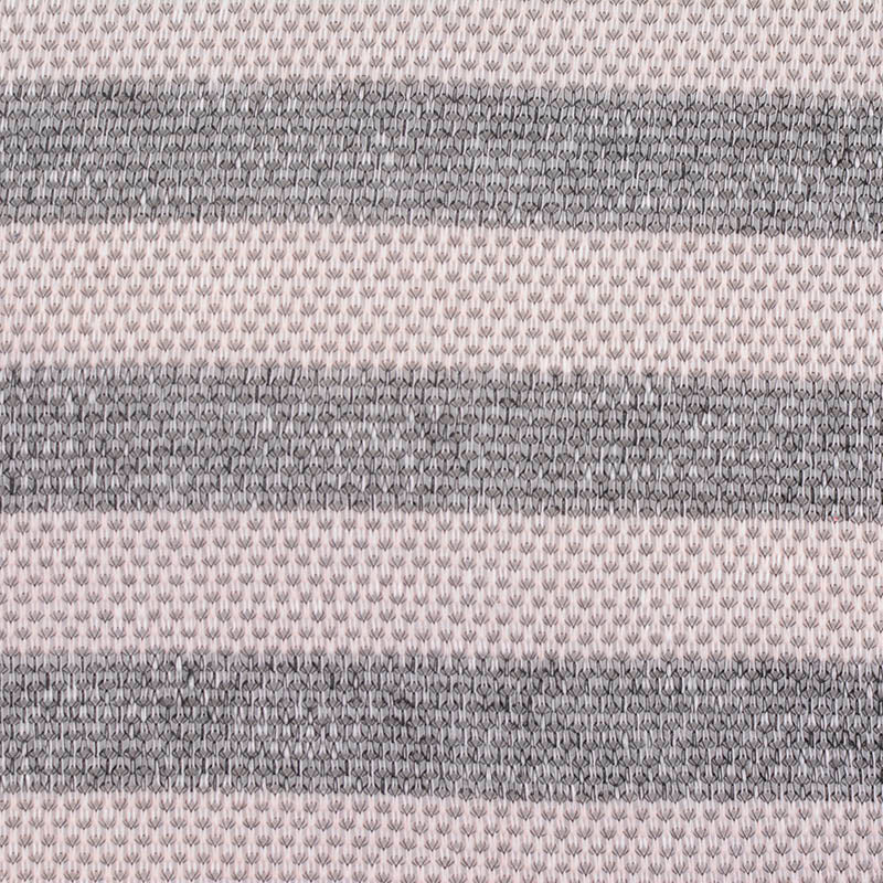 Grey Horizontal-Stripe Chunky Knit, Polyester, 168 gsm