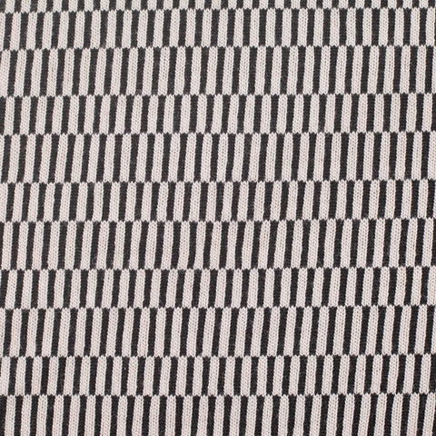 Black Geometric Jersey Knit, Viscose-Poly, 355 gsm