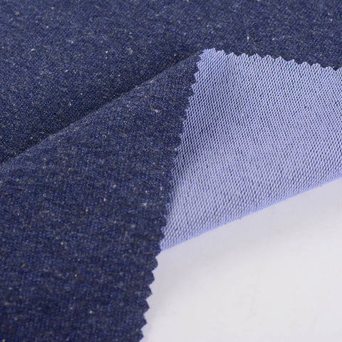 Dark Blue Marl French Terry, Poly-Cotton, 226 gsm