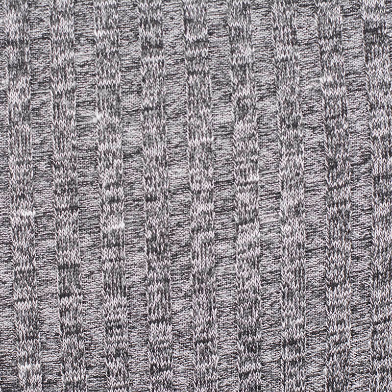 Grey Heathered-Marl Rib Knit, Poly-Viscose