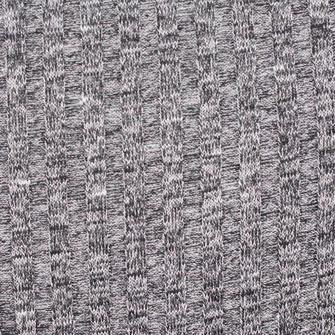 Grey Heathered-Marl Rib Knit, Poly-Viscose