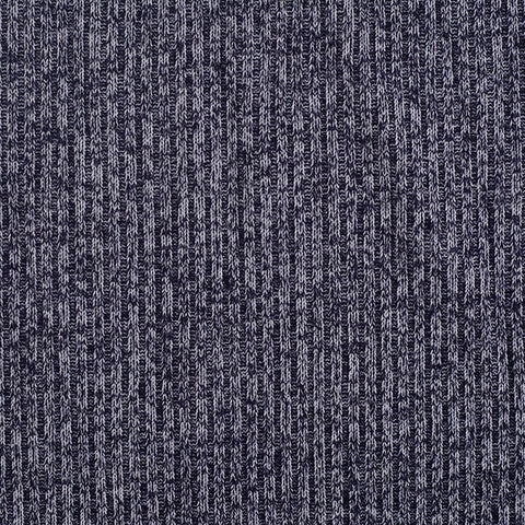 Navy Marl Rib Knit, Viscose-Poly, 230 gsm