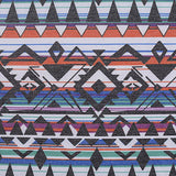 Black Geometric Ponte Knit, Polyester — texture